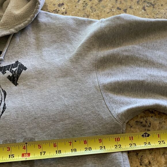 Iowa Hawkeyes Sweatshirt Vintage football Gray zipup Hoodie tailgate Mens large - Picture 7 of 8